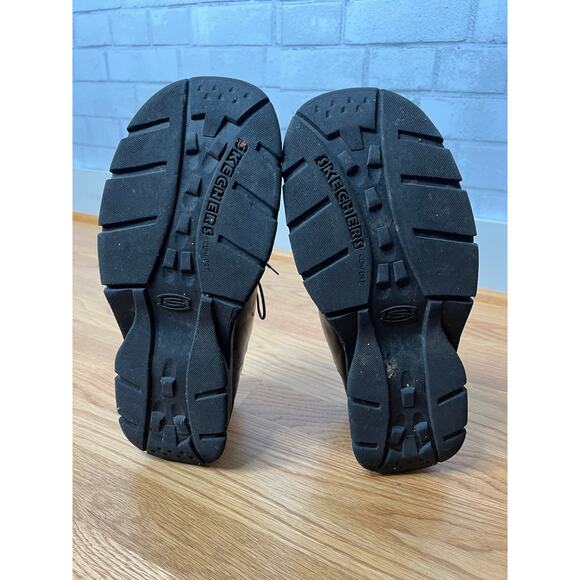 Sketchers Mens 12 Vintage Y2K CHUNKY LUG SOLE Leather Shoes Square Toe Brown - Picture 5 of 6